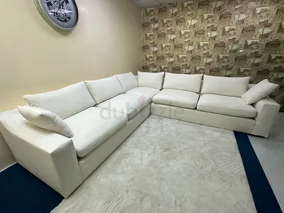 High quality pottery barn corner white sofa