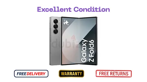 Fold 6, Samsung Galaxy Fold6, 256GB Storage, 12GB RAM, Free Delivery, Warranty