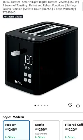 Tefal Black Toaster 2 slots good price