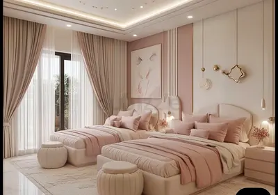 Cozy Twin beige Beds for kids