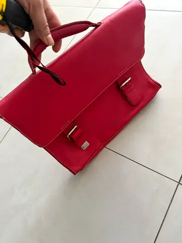 Luxury Lancel Paris branded briefcase in Red