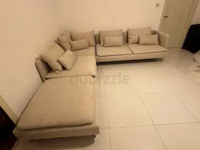 Excellent perfect condition Ikea soderhamn lshape sofa with footstool