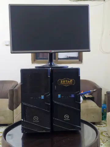 Powerful Gaming Setup - Dual Zotac Towers with Monitor