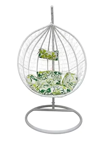 Hanging Egg Swing Chair with Stand – Rattan Design, Soft Cushion  Strong Steel Frame for Indoor/Out