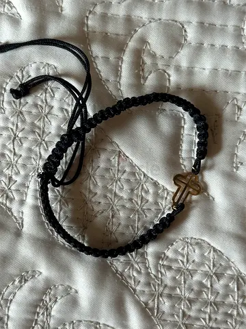 Black String Bracelet with Unique Clasp