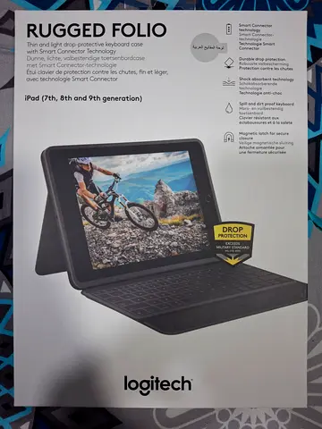 Logitech Rugged Folio Keyboard Case for iPad (7th, 8th and 9th Generation)