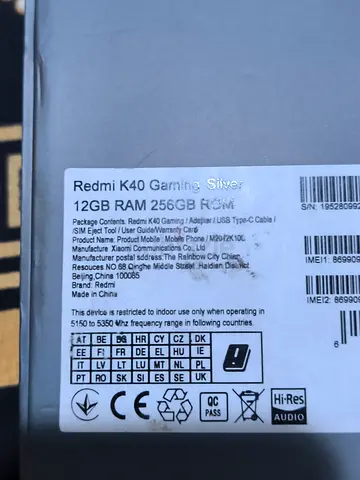 Redmi K40 Gaming Silver - 12GB RAM, 256GB Storage