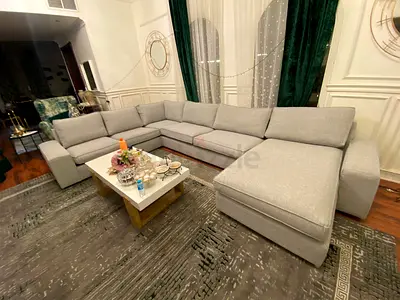 IKEA Kivik Sectional U-shape sofa six seater in cream color