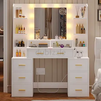 Glamorous Dresser with LED Mirror - Perfect for Your Makeup Room!