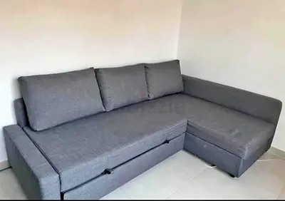1 month use Stylish L-Shaped Grey Sofa with Storage