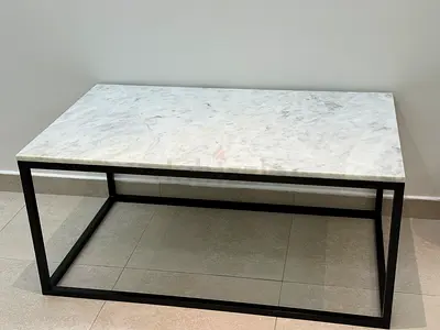 Sleek Modern Marble Top Coffee Table