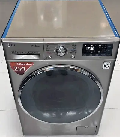 Smart Diagnosis LG 2in1 Combo Washer Dryer – 10kg Wash / 7kg Dry Capacity Inverter Direct Drive