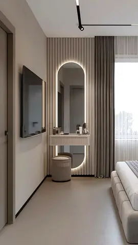 Modern Minimalist Dressing Table with Stylish Stool