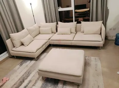 Like new condition Ikea soderhamn lshape sofa with footstool