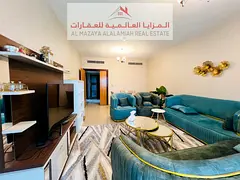 For rent monthly - fully furnished one-bedroom apartment - Sharjah - Al Taawun - with internet