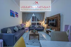 For rent monthly - fully furnished two-room apartment and living room - Sharjah - Al Taawun - with i