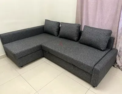 L shape sofa com bed storage IKEA