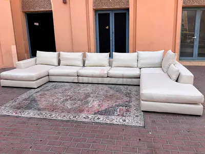 Looks great. Marina home feather filled U Shape Sofa Beige