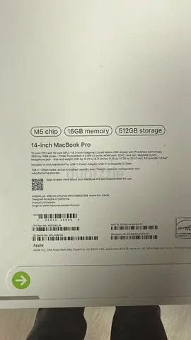 MacBook Pro 14 inch M5 16GB RAM 512GB 10-CORE CPU 10-CORE GPU NEW SEALED