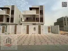 Villa for sale in Ajman, Al Bahia area (5 rooms, a living room, a hall, and a maid’s room). The pr