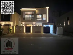 Villa for sale in Al Amrah area, Ajman. Modern design (5 master bedrooms, majlis, living room, and m
