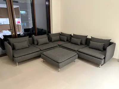 Ikea-söderhamn sectional corner sofa with ottoman