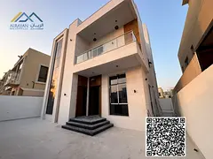 Take advantage of this opportunity and own a villa in Ajman, first occupancy, freehold, super deluxe