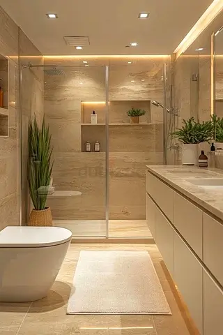Stunning Modern Bathroom with Elegant Fixtures we build your toilet in modern look