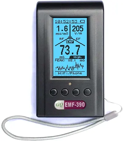 EMF Meter, Advanced GQ EMF-390 Multi-Field Electromagnetic Radiation Detector 3-in-1 EMF ELF Meter
