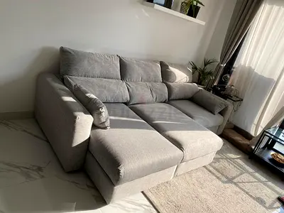 IKEA ESKILSTUNA Almost New Stylish Grey Sofa with Chaise Lounge