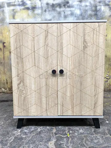 Stylish Geometric Patterned Wooden Cabinet