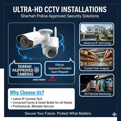 Sharjah Police Approved CCTV Camera Installation System for Homes Shop Villas  Commercial Buildings