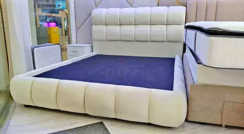 Stylish Modern Bed Frame with Upholstered Headboard