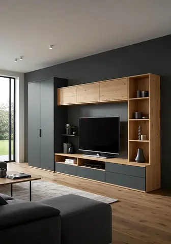 Modern Minimalist Entertainment Center with Storage