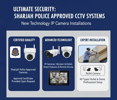 Sharjah Police approved CCTV cameras for your villa, office, or commercial buildings Shops Warehouse