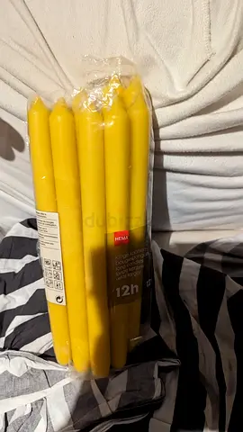 Pack of 10 Long-Lasting Yellow Candles for Home Decoration