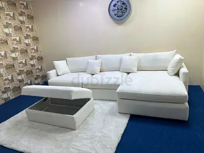 High quality cratebarrel white color lshape sofa