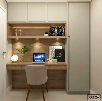 Modern Home Office Setup with Desk and Chair