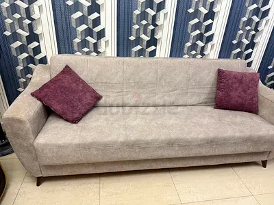 Modern Gray Sofa come bed with Accent Cushions