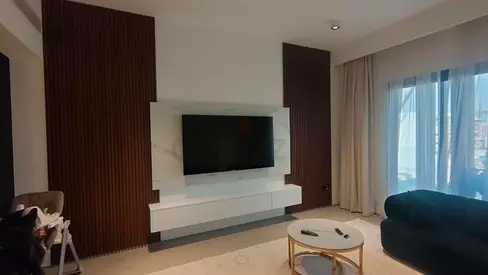 Elegant Modern Living Room Setup with TV Unit