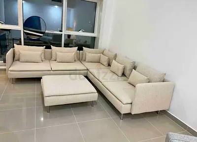 IKEA Soderhamn Stylish Corner-Shaped Sofa with Matching Ottoman