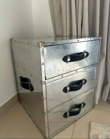 Designer Stylish Vintage Metal Storage Chest with Drawers marina home