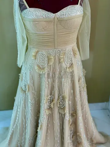 Elegant Off-White Embroidered Dress for Sale