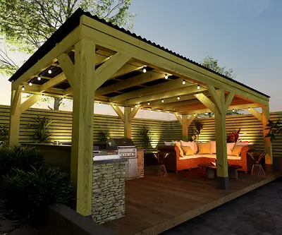Wood pergola