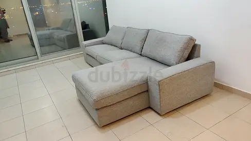 Selling in excellent Condition Ikea Kivik L Shape Sofa light gray