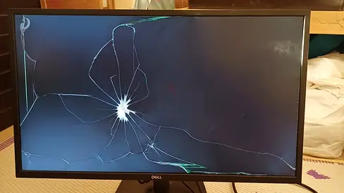 Dell Monitor with Cracked Screen - Great for Repair or Parts