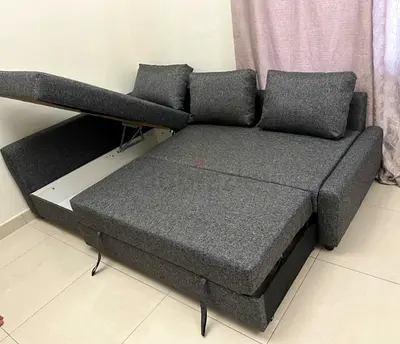 L shape sofa com bed