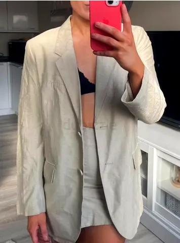 HM Womens Cream and Tan Jacket 40- 42