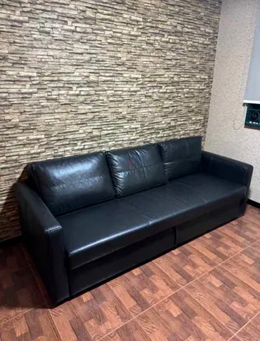 3 seater sofa bed with storage Black