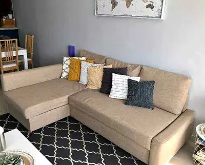 Ikea l shape sofa bed with storage